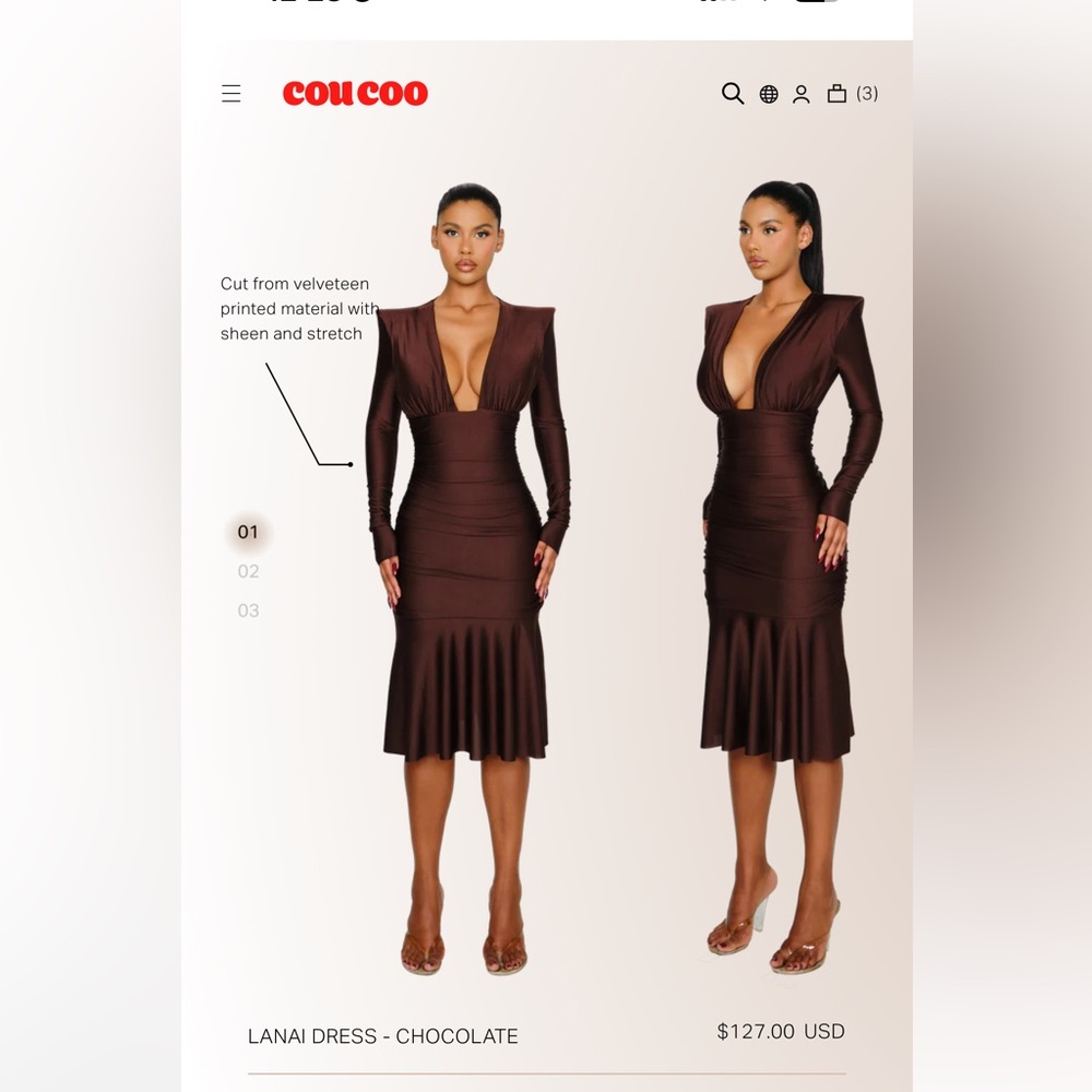 Brand new Coucoo Lanai Dress Chocolate, never worn